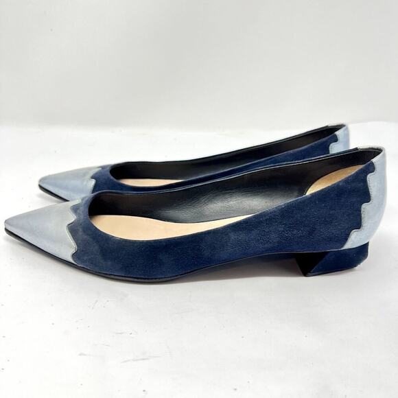 Fendi Leather Low Heel Flats Shoes Women IT 40 Pointed Toe Slip On Made in Italy - Picture 2 of 11